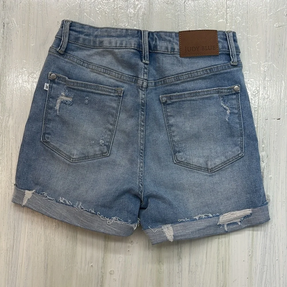 Judy Blue High Waist Rolled Denim Shorts Sz S